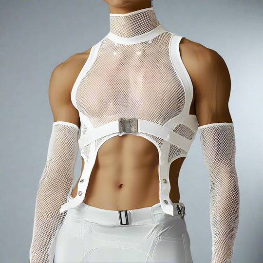 Deconstructed Mesh Buckle Shirt - Oh My!