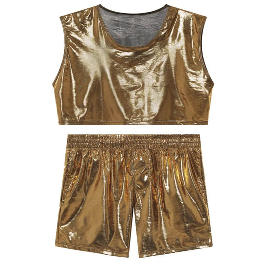 Metallic Crop Top and Bottoms - Oh My!