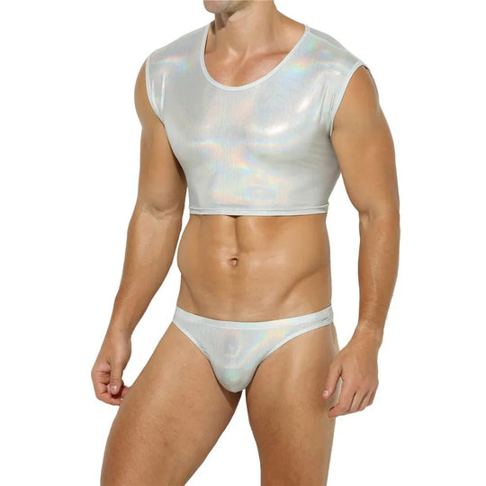 Metallic Crop Top and Bottoms - Oh My!
