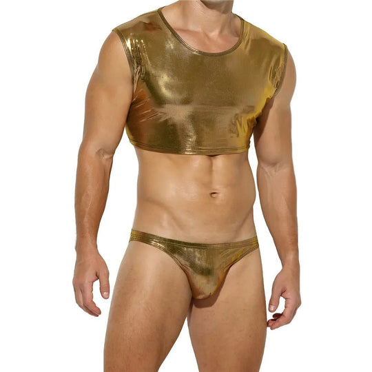 Metallic Crop Top and Bottoms - Oh My!
