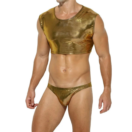 Metallic Crop Top and Bottoms - Oh My!