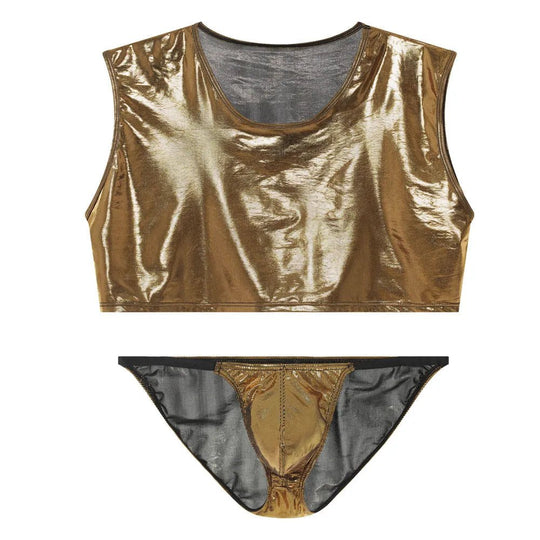 Metallic Crop Top and Bottoms - Oh My!