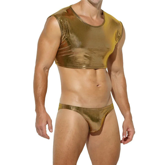 Metallic Crop Top and Bottoms - Oh My!