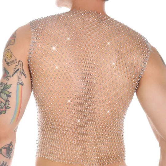 Metallic Glitter Fishnet Tank top - Oh My!