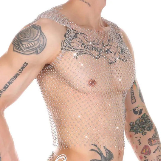 Metallic Glitter Fishnet Tank top - Oh My!