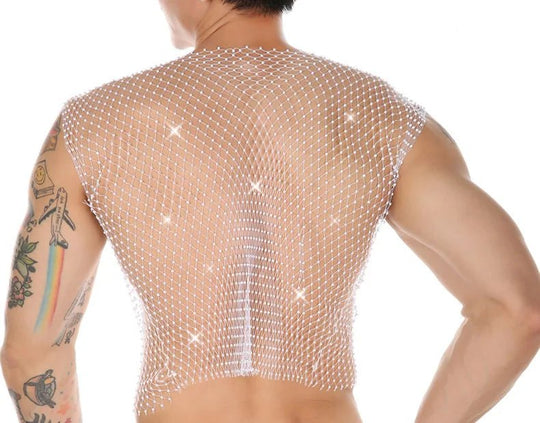 Metallic Glitter Fishnet Tank top - Oh My!