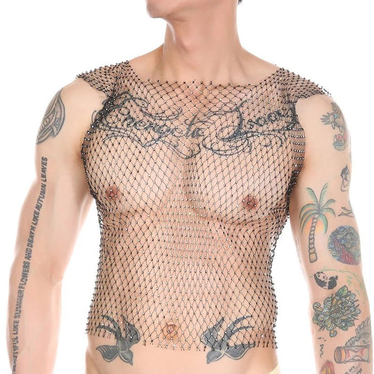 Metallic Glitter Fishnet Tank top - Oh My!
