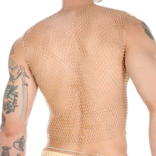 Metallic Glitter Fishnet Tank top - Oh My!