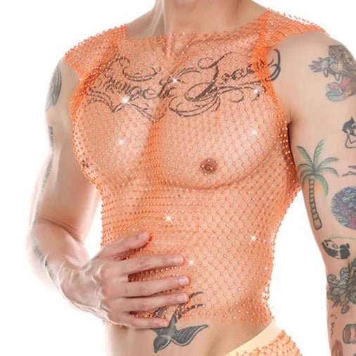 Metallic Glitter Fishnet Tank top - Oh My!