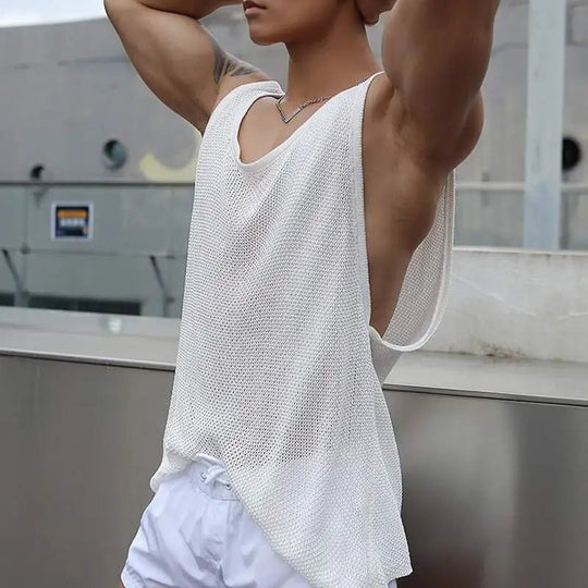 Powder Mesh Muscle Shirt - Oh My!