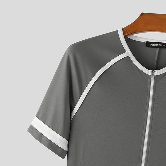 Racing Stripe Zippered Body Suit - Oh My!