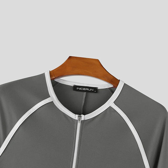 Racing Stripe Zippered Body Suit - Oh My!