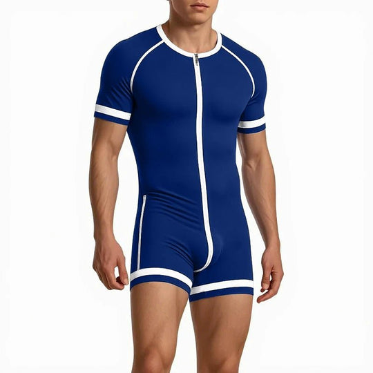 Racing Stripe Zippered Body Suit - Oh My!