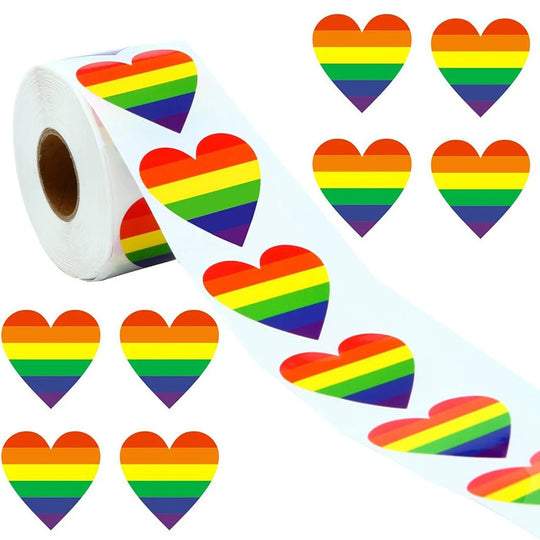 Rainbow Heart Sticker Roll - Oh My!