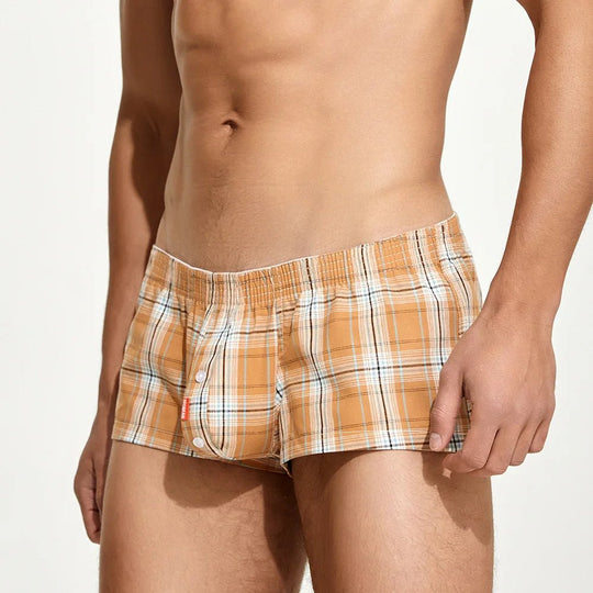 Seobean Earthy Plaid Boxer Shorts - Oh My!