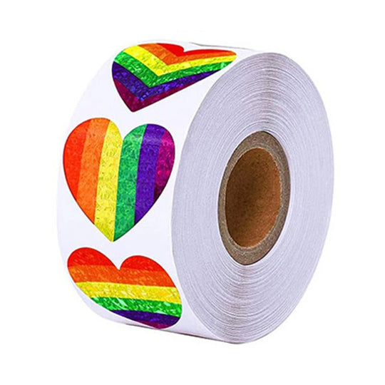 Sparkly Rainbow Heart Sticker Roll - Oh My!