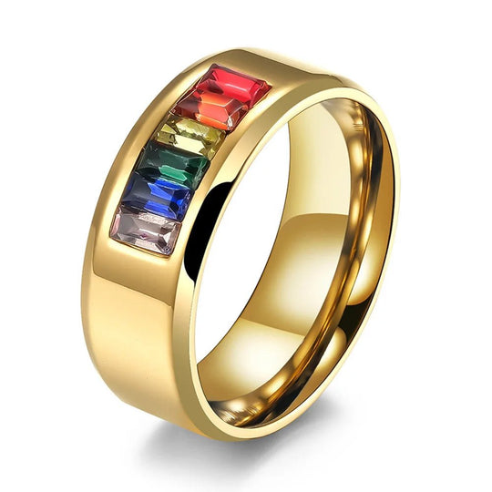 Steel + Stone Rainbow Ring - Oh My!