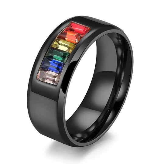 Steel + Stone Rainbow Ring - Oh My!