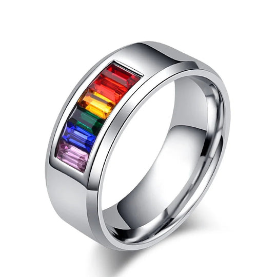 Steel + Stone Rainbow Ring - Oh My!