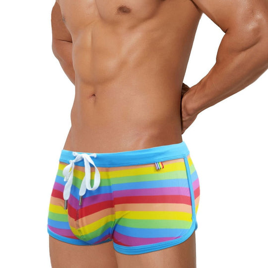 Baby Blue Rainbow Swim Trunks - Oh My Underwear