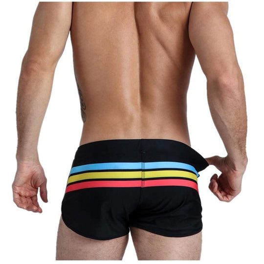 Be Bold Rainbow Band Swim Trunks swimwear