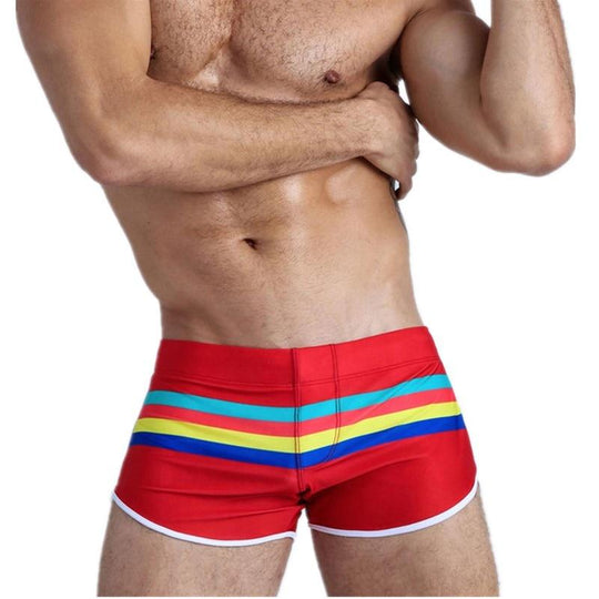 Be Bold Rainbow Band Swim Trunks swimwear