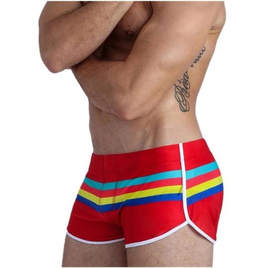 Be Bold Rainbow Band Swim Trunks swimwear