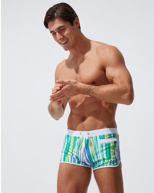 Candy Stripe Pocketed Swim Trunks - Oh My Underwear