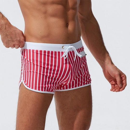 Candy Stripe Pocketed Swim Trunks - Oh My Underwear
