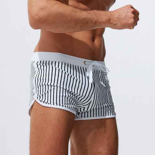 Candy Stripe Pocketed Swim Trunks - Oh My Underwear