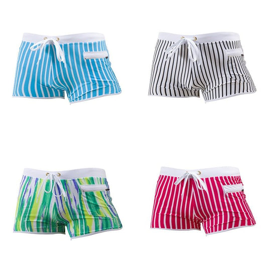 Candy Stripe Pocketed Swim Trunks - Oh My Underwear
