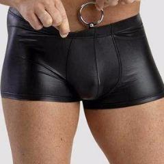 Men's Sexy Underwear - Cock Ring Leather Boxer-Short – Oh My!