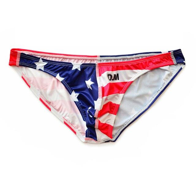 Sexy Mens Swimsuits Desmiit Stars Stripes Ultra Thin Swim Briefs Oh My