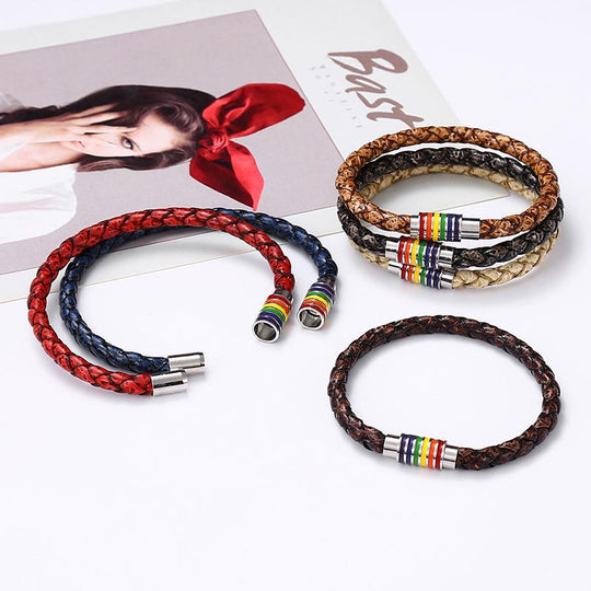 Distressed Woven Tumbler Pride Bracelet accessories