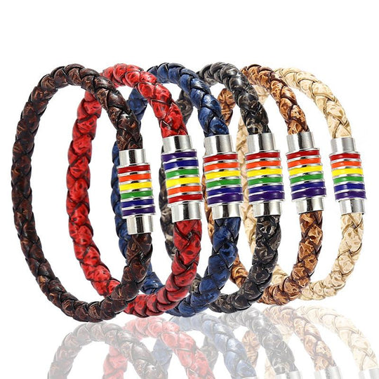 Distressed Woven Tumbler Pride Bracelet accessories