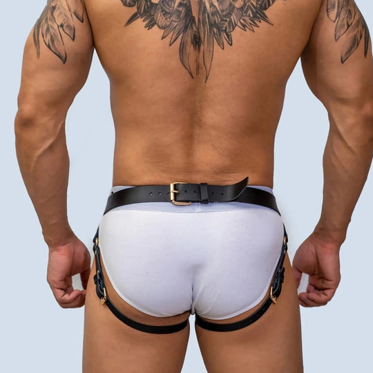 DM Leather Belt + Buckle Jockstrap - Oh My!