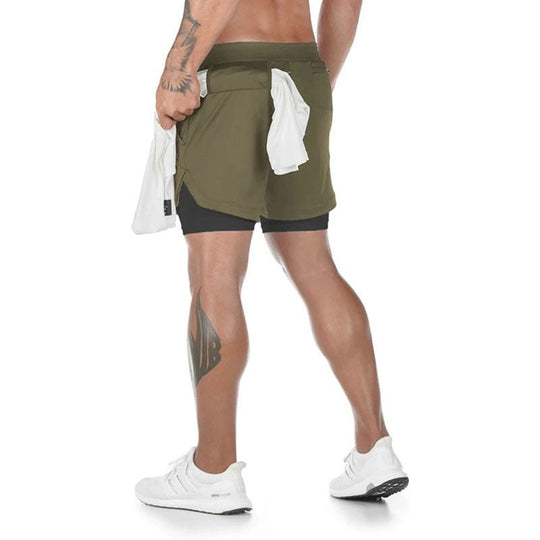 Double Layered Hidden Pocket Running Shorts - Oh My Underwear