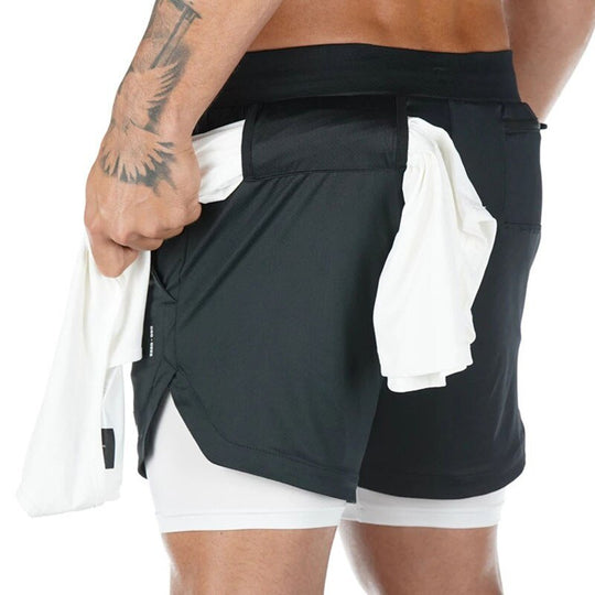 Double Layered Hidden Pocket Running Shorts - Oh My Underwear