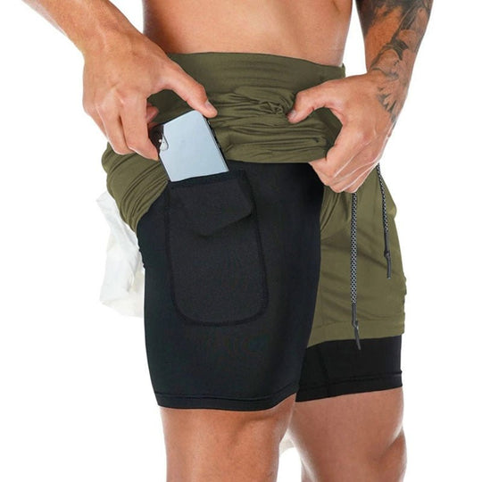 Double Layered Hidden Pocket Running Shorts - Oh My Underwear