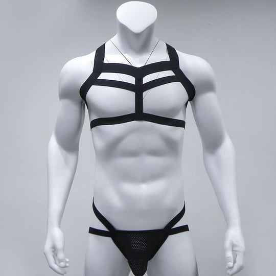 Men Chest Harness Jockstrap Gay Bulge Pouch Panties Briefs Silky Sexy  Underwear