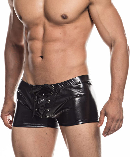 Faux Leather Metallic Swim Trunks - Oh My Underwear