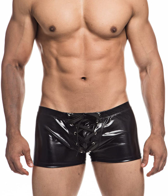 Faux Leather Metallic Swim Trunks - Oh My Underwear