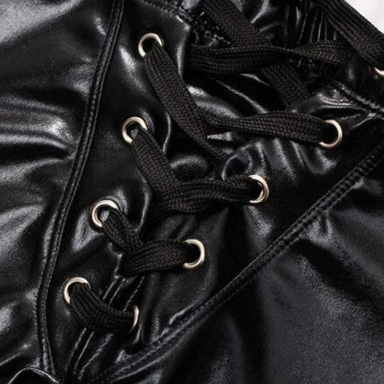 Faux Leather Metallic Swim Trunks - Oh My Underwear