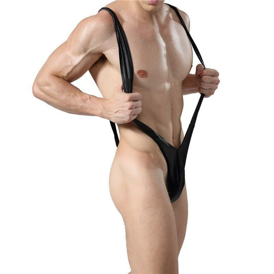 Faux Leather Singlet Thong activewear