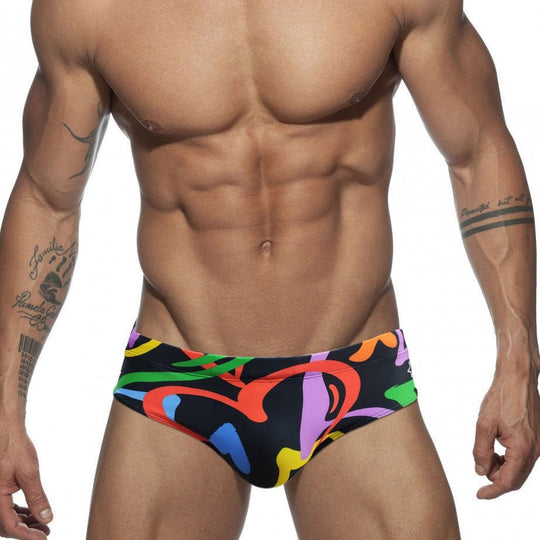 Graffiti Hearts Swim Briefs - Oh My Underwear