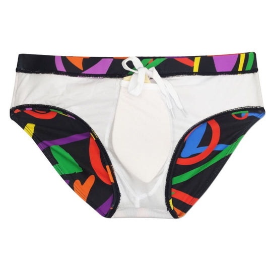 Graffiti Hearts Swim Briefs - Oh My Underwear