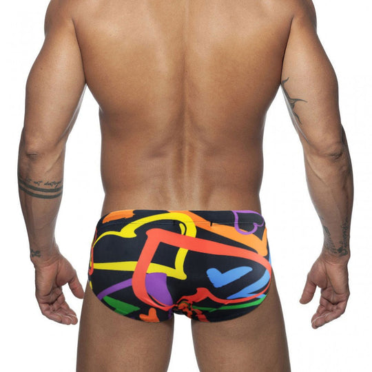 Graffiti Hearts Swim Briefs - Oh My Underwear