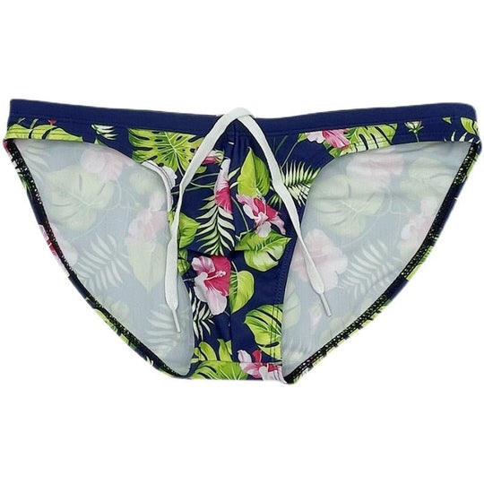 Hawaiian Floral Skinny Swim Briefs - Oh My!