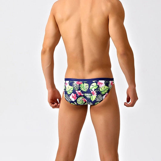 Hawaiian Floral Skinny Swim Briefs - Oh My!