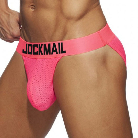 Men's Sexy Underwear - Jockmail Neon Mesh Sports Briefs 4-Pack